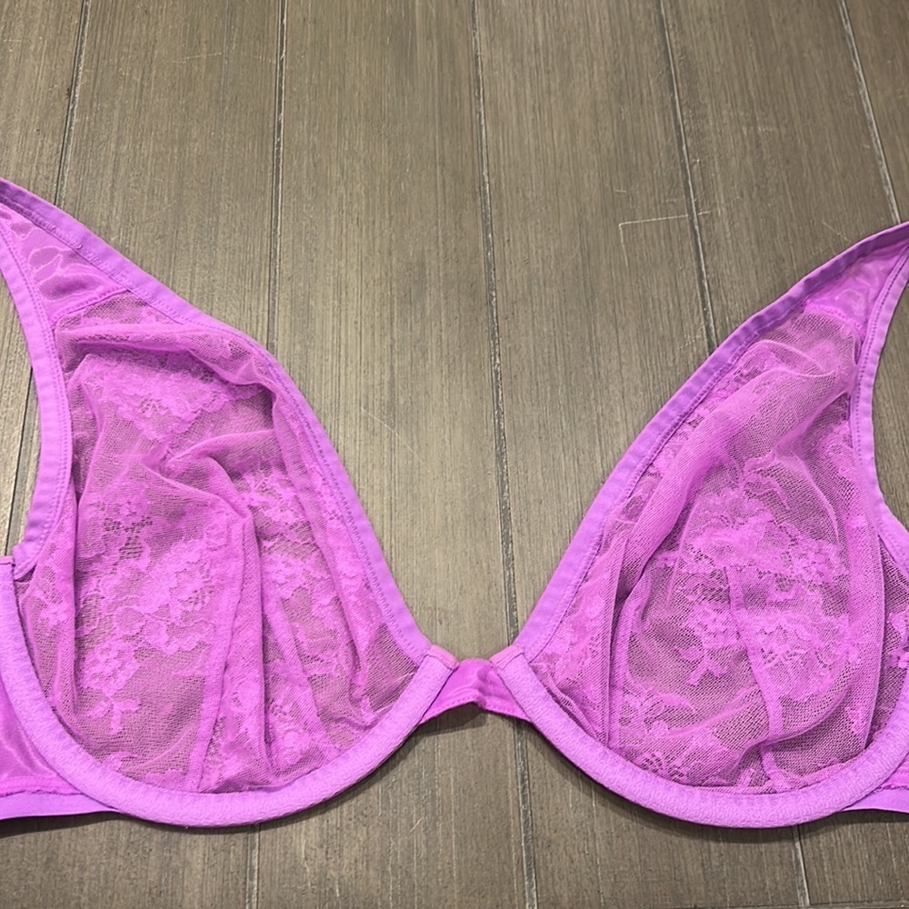 Cacique Lace Underwire Bra in Vibrant Purple - Picture 8 of 11
